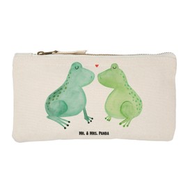 Mr. & Mrs. Panda Frog Love Make-Up Bag, neutral, Hand Drawn