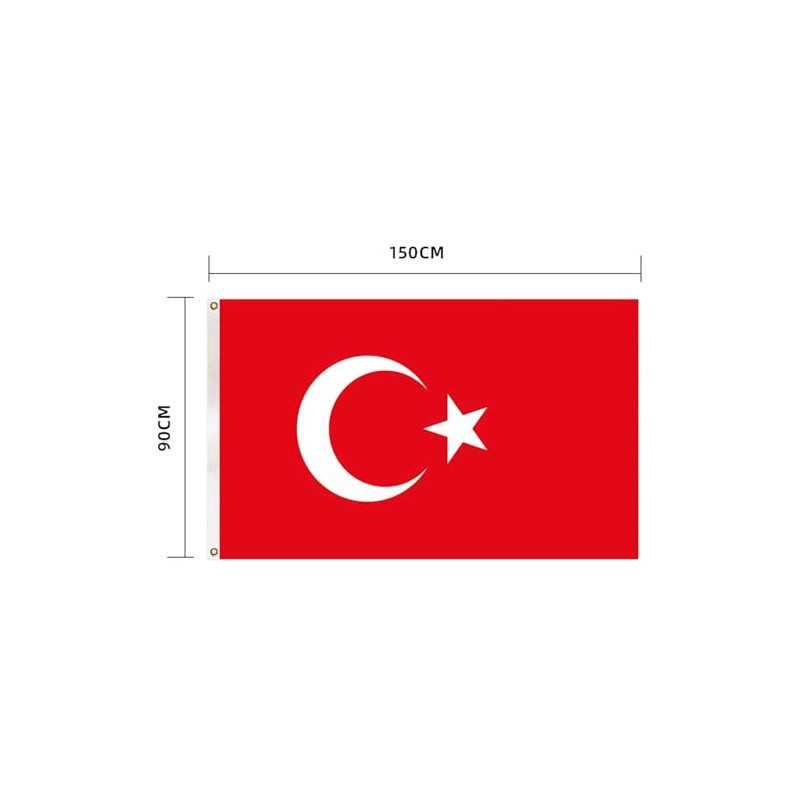 Turkey Flag 90 x 150 cm - Weatherproof Polyester Flag