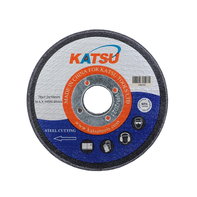 KATSU Steel Cutting Disc 76mm 3 Inch, 10-Piece 1.0mm Metal