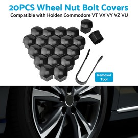 MAX COOL 20PCS 19mm Wheel Lug Nut Covers Hub Screw Rim Bolt Rustproof Tyres Screw Caps Suitable for Holden Commodore VB to VZ