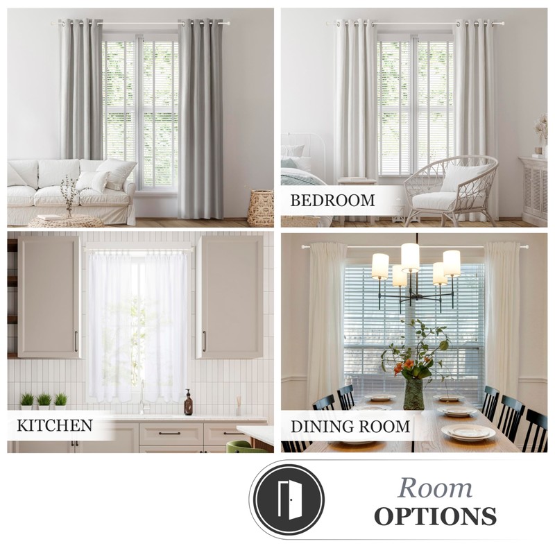 Kenney Rachel Fluted Ball Window Curtain Rod, Adjustable 28-48 Inch,