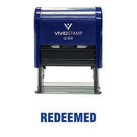 Redeemed Self Inking Rubber Stamp (Blue Ink) - Medium
