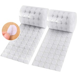 Hompie Hompie 400pcs (200 Pair Sets) 15mm Diameter Sticky Back Hook, Self Adhesive Dots Loop Tapes for DIY Crafts Office Classroom (White)