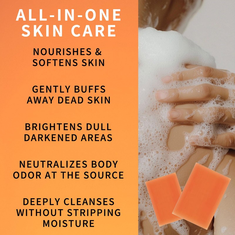 O'CHEROL 5 PCS Persimmon Soap Bar for Body Odor Control,