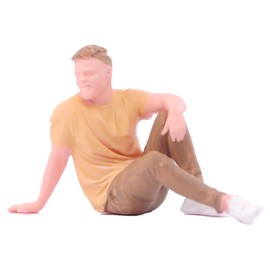 SOUFORCE 1/24 Scale Scene Props Figure Father Man with Yellow Short Sleeve Miniature Action Figure Model