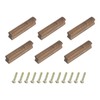 sourcing map 6Pcs Wood Drawer Pulls Handles with Screws Set