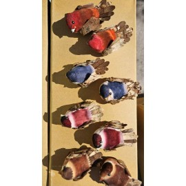 Pkg of 48 Small Mini 2" Ruffly Tail  Dried Mushroom Birds Finch Crafts