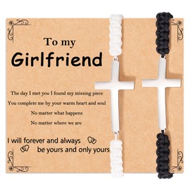 Tarsus Gifts for Girlfriend, Girlfriend Valentines Day Gifts for Her, Girlfriend Birthday Gifts Cross Couples Bracelets Christmas Anniversary Girlfriend Gifts Ideas