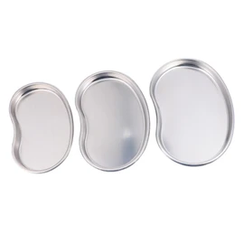 LABRIMP 3Pcs Stainless Steel Medical Kidney Shaped Laboratory Equipment for Safe Waste Collection Easy Cleaning and Spill Prevention Clinics and Wards