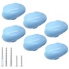 Qjaiune 6pcs Ceramic Cabinet Knobs Blue Drawer Knobs, Cloud Shaped