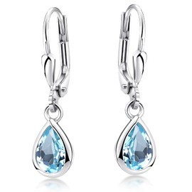 MATERIA by Matthias Wagner SO-448 Gemstone Drop Earrings 925 Silver, Sterling Silver