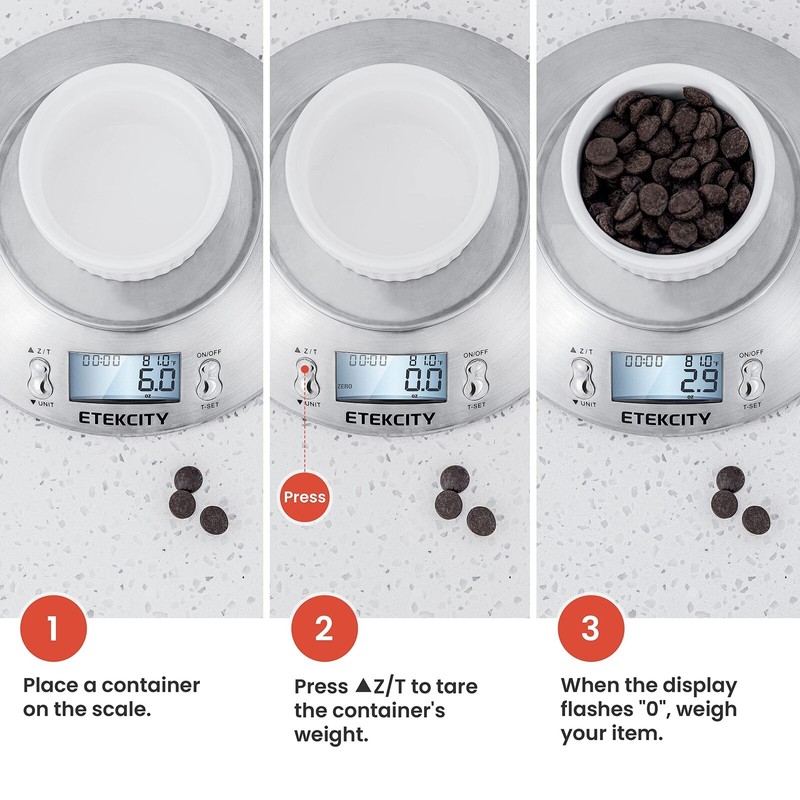 Etekcity Food Kitchen Scale with Bowl, Digital Weight Scale for