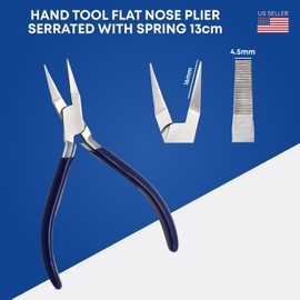Stellmacher Instruments Inc Flat Nose Plier Serrated with Spring 13cm | Jewelry Making Hand tool Pliers