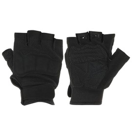 PATIKIL Men's Outdoor Fingerless Gloves 1 Pair Half Finger Gloves Breathable Workout Gloves for Climbing Cycling Hunting Black L