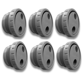 Discount Pool Mart DPM Heavy-Duty Pro Rotating Therapy Massage Inlet Jet for Spa | Made in USA | Inlet Rotating Fitting 1 1/2" MIP Thread for Inground Swimming Spa (6 Pack, Gray)