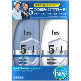 h&S 5 in 1 Cool Cleanse Shampoo & Conditioner Pump Set, For Family Scalp Trouble With Dandruff, Itchy, Sticky, Dryness, Odor, 12.0 oz (340 g) + 12.0 oz (340 g)