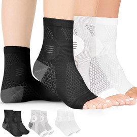 3pares Calcetines de neuropatía,Calcetines de neuro compresión para mujeres y hombres,Tobillera de compresion transpirable,Estabiliza el Tobillo para aliviar el dolor de los nervios en los pies (A, S/M)