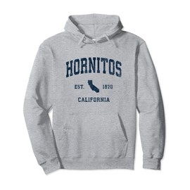 Hornitos California CA Vintage Athletic Navy Sports Design Pullover Hoodie