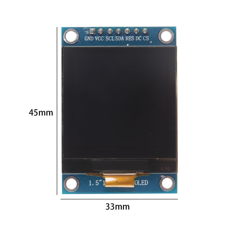 Hoite 1.5 Inch SH1107 OLED Display Module SPI 7 Pin