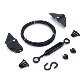 HILLMASTER Durable Anti Sag Gate Kit for Wooden Fence, Anti-Sag Gate Support Cable Kit in Zinc, Anti-Sagging Fence Gate Kit Steel Gate Hardware, Wood Door Repair Kit for Outdoor, Gate Frame Kit Black