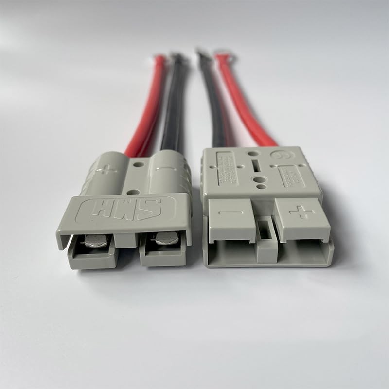 2 Pack 8AWG Cable with 50A Connectors for LiFePO4 Battery,