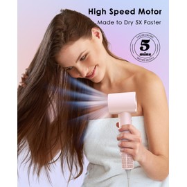OSOU Hair Dryer with Diffuser for Curly Hair, Negative Ionic Hairdryer, High-Speed Blow Dryer with 110, 000 RPM Brushless Motor, Fast Drying Lightweight Travel Hairdryer, Low Noise Quiet Hair Dryers