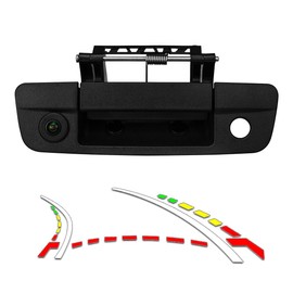 Tailgate Handle Reverse Backup Camera Replacement for Dodge Ram 1500 2500 3500 2009-2017, GreenYi AHD 720P Pickup Rear View Parking Camera with Trajectory Guideline