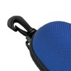 Glasses Case, Urethane, Semi-Hard Case, Round (Zipper Type, Hook), Blue