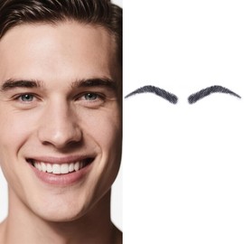 Fake Eyebrows, False EyeBrows 100% Handmade Full Lace Re-Usable Natural Invisible Realistic False Eyebrow Extensions for Man and Women, One Pair (Style 10)