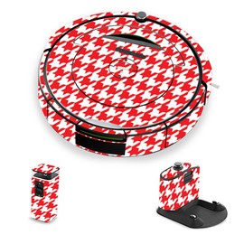 MightySkins Skin Compatible with iRobot Roomba 690 Robot Vacuum - Red Houndstooth | Protective, Durable, and Unique Vinyl Decal wrap Cover | Easy to Apply, Remove, and Change Styles | Made in The USA