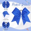 CN 2pcs Cheer Bows for Cheerleaders, Blue Cheerleading Hair Bows