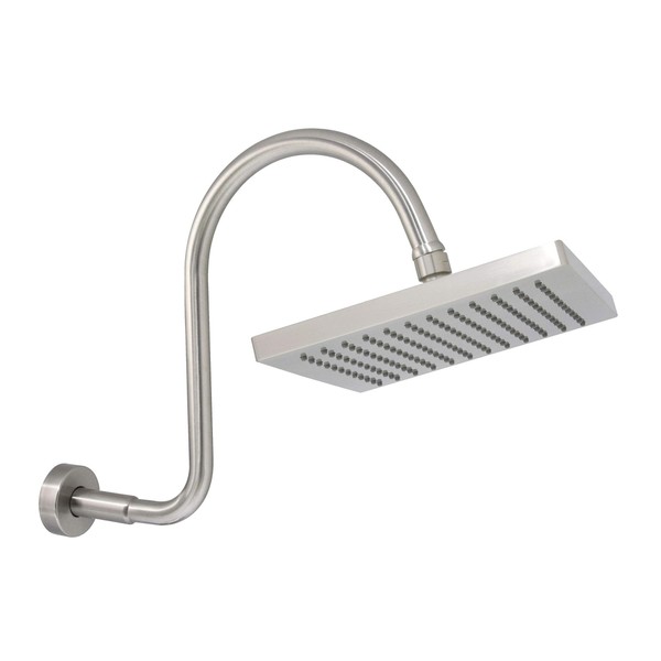 MODONA 8” SQUARE Rain Shower Head and “S” Gooseneck Shower