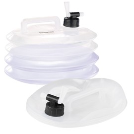 Semptec Urban Survival Technology Camping Canister: Foldable Water Canister with Tap, 5 Litres, Round, for Drinking Water (Water Canister with Taps, Camping, Drinking Water Canister Foldable)