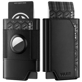 VULKIT Airtag Wallet Mens Minimalist Pop Up Wallet with Money Band & AirTag Holder, RFID Protected