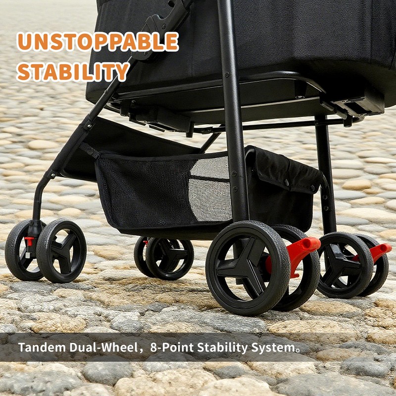 Pet Dog Stroller, 4-Wheel Foldable Stroller for Medium Dogs 20