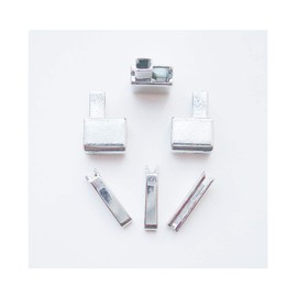 3 Sets #12 Metal Zipper Retainer Box and Insertion Pin,Zipper Bottom Stopper Sliders Repair Kit,Replace Broken Separating Zippers Kit (Silver)