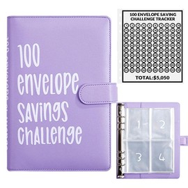 100 Envelopes Money Saving Challenge A5 Binder Book with Cash Envelopes and Numbers, 100-Days Easy and Funny Ways to Save $5,050 Cash Envelope Challenge budget planner book:_Yellow