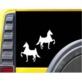 EZ-STIK Set of 2 6 inchJ370 Saddlebred Horse Mirrored Decals Stickers