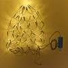 Lights4fun 60 LED Light Net Warm White Green Cable Timer