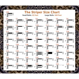 Automotive Pinstriping KIT - Stencil/Brush/Paint - Pinstripe Your Car/Truck - Results: 3/32 inch Stripe, 5/32 inch Space, 1/16 inch Stripe (Silver, 42 Foot roll)