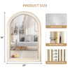 36x24 Inches Farmhouse Wooden Arched Wall Mirrors, Boho Decorative Arch