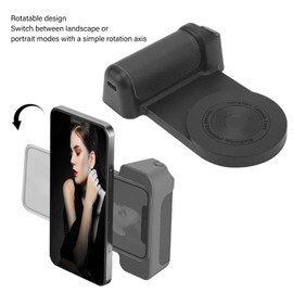 GOWENIC Camera Handle Bracket, Wireless Charger, Andscape or Portrait Modes, Strong Suction Force, for Vlog Video Shooting, for IOS and for Android Phones (Black)