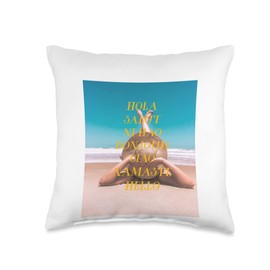 DOYLE GOODS CO. Hello Around The World Throw Pillow, 16x16, Multicolor