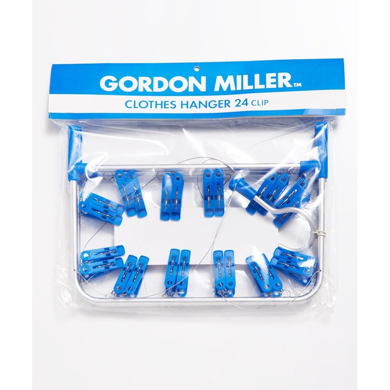 GORDON MILLER 31351 Clip Hanger, 24 Clips, Aluminum Frame, Blue