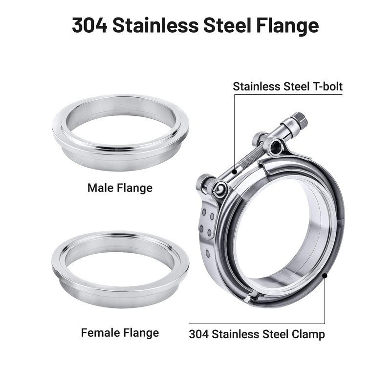 EVIL ENERGY 3.5 Inch V Band Clamp with Flange Male
