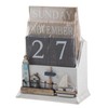 SiL Interiors Nautical Wooden Perpetual Calendar Desk Top Eternal Calendar