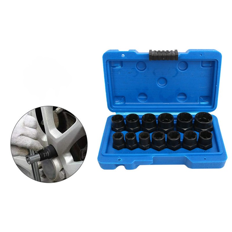 CENPEK 13 Piece Rotary Socket Set, 3/8" Drive Damaged Bolt
