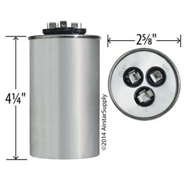 Jard 12790 - 50 + 5 uF MFD x 440 VAC Genteq Replacement Dual Capacitor Round # C4505R / 27L569