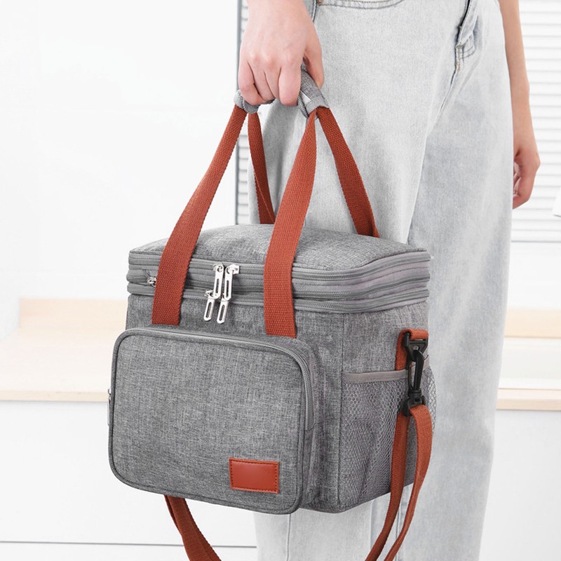 Insulated Lunch Bag 2 Layer Leakproof 14L Large Capacity Handheld