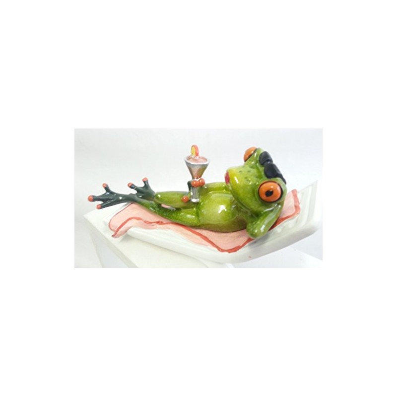 Frog Leisure from artificial stone, ca. 19 x 7 cm